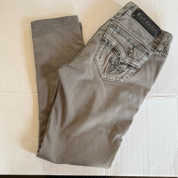 Rock Revival Gray Easy Skinny Jeans Size 27 - Picture 14 of 14